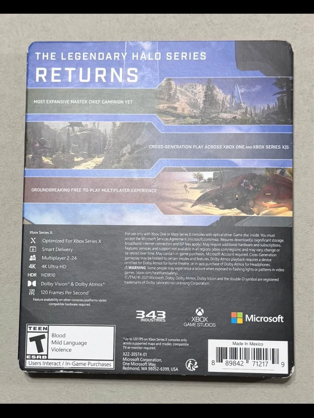 Microsoft Halo Infinite Collector's Steelbook Edition - Green & Blue Artwork